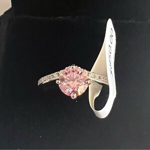 1.00 Carat Pink Diamond Moissanite Ring